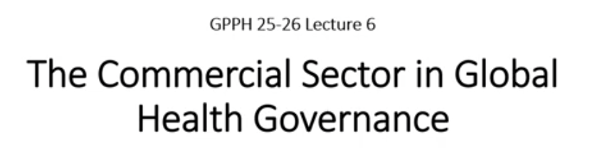 Commercial sector in global health governance